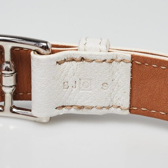 Hermes White/Gold Epsom/Swift Leather Mini Etriviere 4 Tours Leather Wrap - Picture 7 of 7